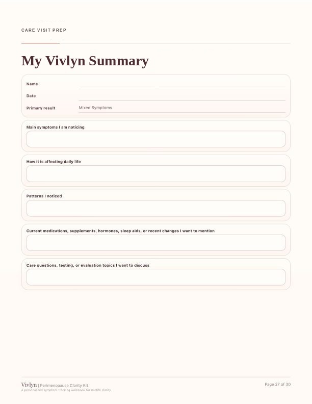 Preview of a care-prep summary page