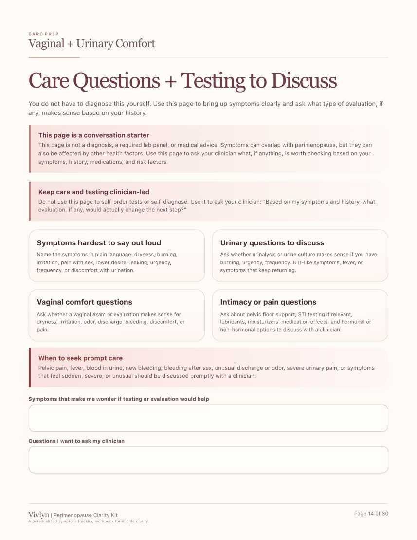 Preview of a care prep page from a Vivlyn Clarity Kit