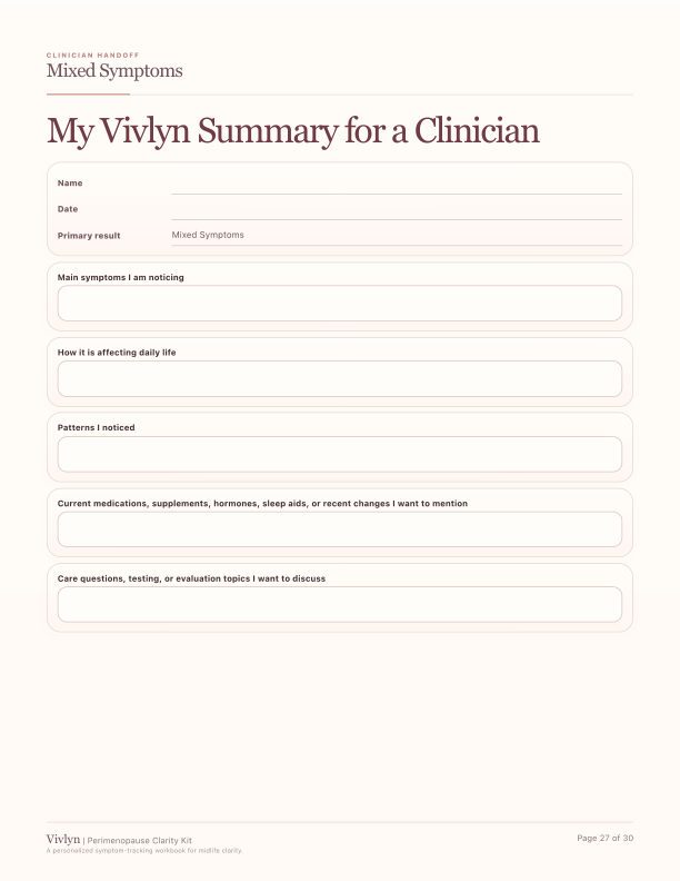 Preview of a clinician summary page